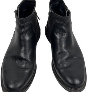 Alfani Men's Jayce WPL 8046 Leather Black Zippered Sides Ankle Boots 10.5M